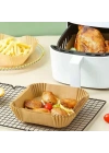 ® 50 Adet Air Fryer Pişirme Kağıdı Tek Kullanımlık Hava Fritöz Yağ Geçirmez Yapışmaz Kare Tabak Model