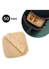 ® 50 Adet Air Fryer Pişirme Kağıdı Tek Kullanımlık Hava Fritöz Yapışmaz Yağlı Kağıt Delikli Model