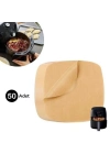 ® 50 Adet Air Fryer Pişirme Kağıdı Tek Kullanımlık Yağ Su Geçirmez Yapışmaz Deliksiz Düz Kare Model