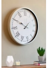 ® 52 cm Beyaz Metal Roma Rakamlı Duvar Saati