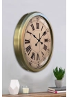 ® 52 cm Eskitme Metal Roma Rakamlı Duvar Saati