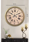® 52 cm Eskitme Metal Roma Rakamlı Duvar Saati