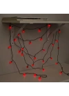 5m 28 LED Mini Top Işık Kırmızı - Fişli, Siyah Kablo