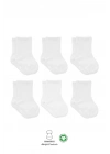 6Lı Basic Penye Soket Çorap 10101 Beyaz
