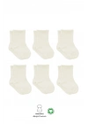 6Lı Basic Penye Soket Çorap 10101 Ekru