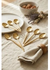 6lı Lüks Gold Paslanmaz Çelik Çay Kaşığı Seti (13 cm)
