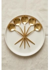 6lı Lüks Gold Paslanmaz Çelik Tatlı Kaşığı Seti (16 cm)