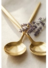 6lı Lüks Gold Paslanmaz Çelik Tatlı Kaşığı Seti (16 cm)