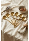 6lı Lüks Gold Paslanmaz Çelik Yemek Kaşığı Seti (21 cm)