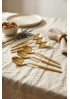 6lı Lüks Gold Paslanmaz Çelik Yemek Kaşığı Seti (21 cm)