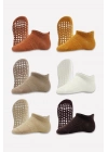 ®   6Lı Sneakers Kaymaz Penye Çorap 20102 Toprak