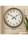® 60 cm Eskitme Metal Dekoratif Duvar Saati