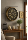 ® 60 cm Eskitme Metal Roma Rakamlı Duvar Saati