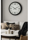® 60 cm Siyah Metal Dizayn Duvar Saati
