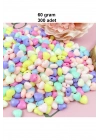 60 gr (300 adet) Şeker Rengi Akrilik Kalp Boncuklar Renkli Karışık Plastik Pastel Boncuklar Ara Boncuk Kalp Şekilli Kolye Bilezik için