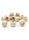 60 Gr (60 Adet) Ahşap Boncuk 15 mm çap x 10 mm Delik Doğal Yuvarlak Ahşap Makrome El İşi Çanta