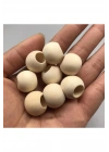 60 Gr (60 Adet) Ahşap Boncuk 15 mm çap x 10 mm Delik Doğal Yuvarlak Ahşap Makrome El İşi Çanta