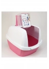 İmac Maddy Junior Üstü Açılır Kapalı Kedi Tuvaleti Pembe 57X43X41 Cm
