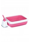 İmac Duo Kürekli Açık Kedi Tuvaleti Pembe 50x40x15 Cm