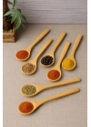6’lı Ahşap Küçük Baharat Kaşığı 13 cm