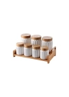 7li Bambu Kapak Standlı Baharat Seti