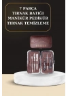 7 Parça Manikür Pedikür Seti El Ayak Bakımı Çantalı Paslanmaz Çelik
