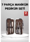 7 Parça Manikür Pedikür Seti El Ayak Bakımı Çantalı Paslanmaz Çelik