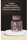 7 Parça Manikür Pedikür Seti El Ayak Bakımı Çantalı Paslanmaz Çelik