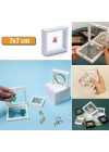 ®  7x7 cm Standlı 3D Takı Ziynet Hatıra Koleksiyon Saklama Kutusu Şeffaf Film Çerçevesi