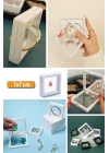 ®  7x7 cm Standlı 3D Takı Ziynet Hatıra Koleksiyon Saklama Kutusu Şeffaf Film Çerçevesi