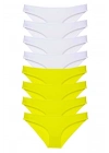 8 adet Süper Eko Set Likralı Kadın Slip Külot Sarı Beyaz