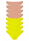 8 adet Süper Eko Set Likralı Kadın Slip Külot Sarı Ten