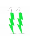80’ler 90'lar Retro Neon Yeşil Şimşek Küpe 10 cm
