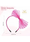 80’ler 90’lar Neon Pembe Dantel Taç Fiyonklu