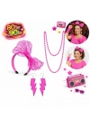 80’ler 90’lar Neon Pembe Parti Seti – Kolye Küpe Taç