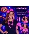 80’ler 90’lar Neon Pembe Parti Seti – Kolye Küpe Taç