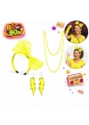 80’ler 90’lar Neon Sarı Parti Seti – Kolye Küpe Taç