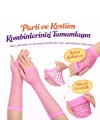 80’ler 90’lar Retro Neon Pembe File Parmaksız Eldiven 26 Cm