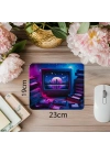 80’ler Bilgisayarı Temalı Neon Mouse Pad - 19x23 cm 2 mm Dikdörtgen İthal Baskılı Mouse Pad