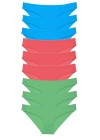 9 adet Süper Eko Set Likralı Kadın Slip Külot Yeşil Fuşya Mavi