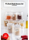 9lu Barok Yuvarlak Büyük Kavanoz Seti & Saklama Kabı & Erzak Kabı (9*2000 ML)