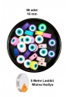 90 Adet 10 mm Polimer Kil Fimo Boncuk Takı Bileklik + 5 Metre Lastikli Misina Hediye - Nazar Boncuğu