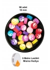90 Adet 10 mm Polimer Kil Fimo Boncuk Takı Bileklik + 5 Metre Lastikli Misina Hediye - Renkli Yin Yang