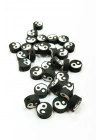 90 Adet 10 mm Polimer Kil Fimo Boncuk Takı Bileklik + 5 Metre Lastikli Misina Hediye - Yin Yang