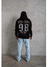 98 Baskılı Kapşonlu Sweat - Siyah -