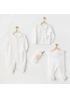 AC24501 Petit Love Newborn Tüllü 4 Parça Set Ekru