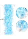 Açık Mavi Renk Kabarık Kalın Otriş Boa Tüy 6 Cm Genişlik 180-200 Cm Uzunluk