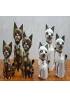 Ahşap 3lü 50 Cm Kedi Seti 3sutama-2