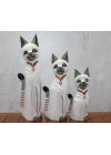 Ahşap 3lü Kedi Seti 50 Cm Okas:1