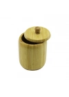 Ahşap Bambu Şekerlik Kapaklı Çap: 9cm Derinlik: 10.5cm No:10